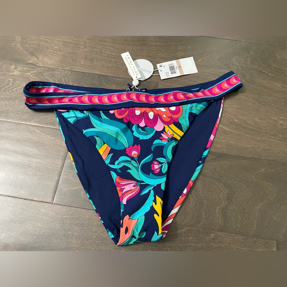 Trina Turk Women's Standard India Garden Banded Hipster Bikini Bottom - size 12